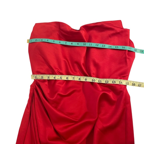 House of CB Adrienne Dress Red Satin Strapless Gown Sexy Romantic NWT Sz XL - Picture 9 of 16
